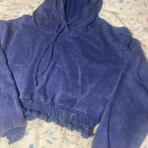 Madden Girl blue cropped hoodie sweatshirt-x-small